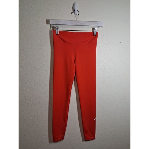 Nike Dri-Fit Leggings Yoga Gym Athletic Workout Neon Orange Women's Size Medium - Picture 1 of 5